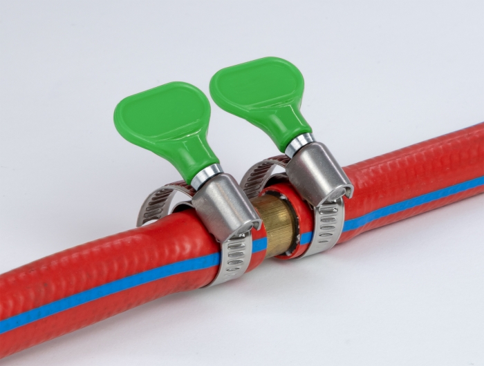 Schlauchschelle Edelstahl 400 SS mit Flügelmutter 20 - 35 mm 5 Stück grün, Delock® [19514]