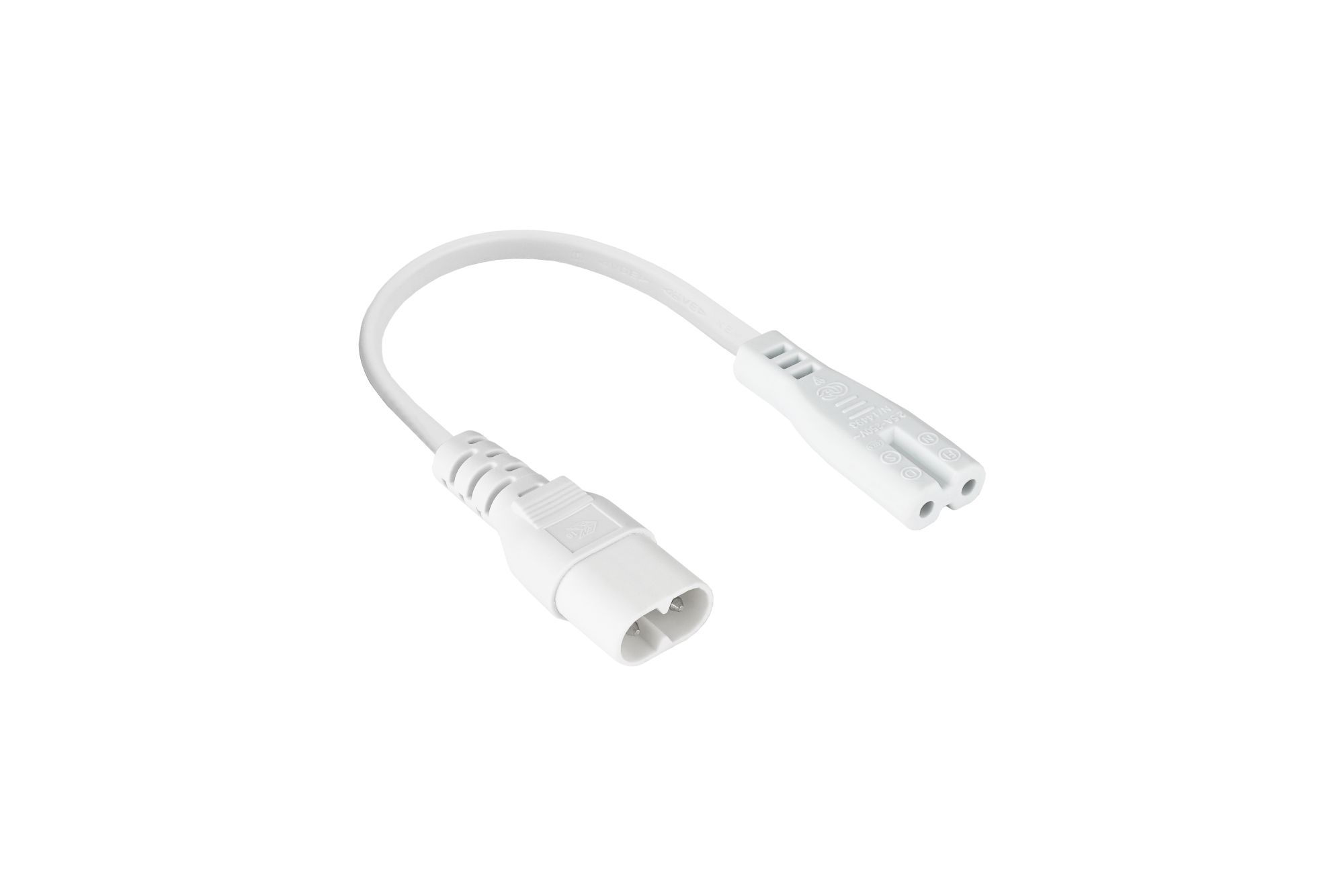 kabelmeister® Euro-Verlängerung Stecker C8 (gerade) an Buchse C7 / Euro 8 (gerade), weiß, 0,75mm², 0,1m