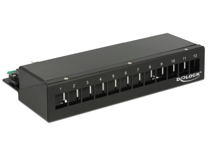 Keystone Desktop Patchpanel 12 Port schwarz, Delock® [43339]