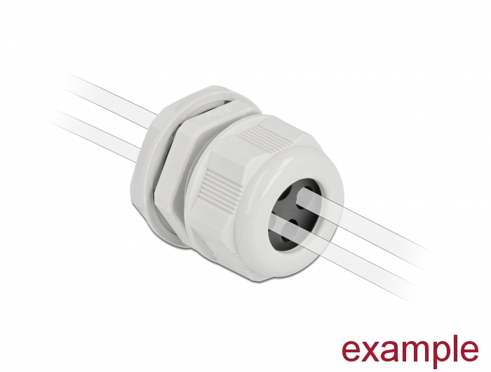 Kabelverschraubung PG29 für Rundkabel mit vier Kabeleinführungen grau 2 Stück, Delock® [60384]