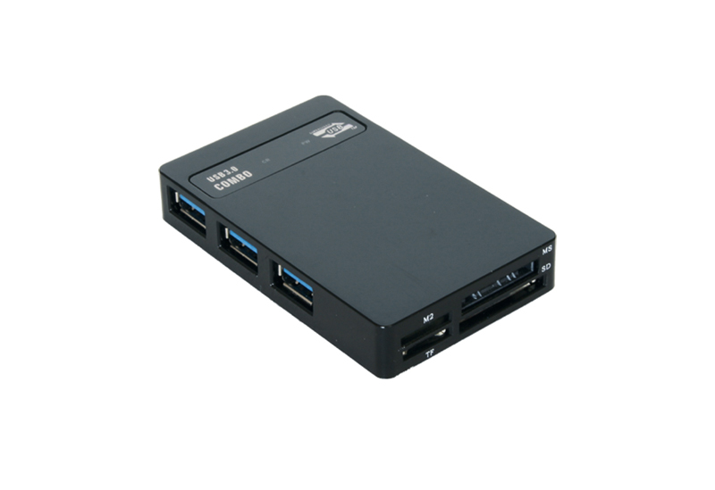 USB 3.0 - Flash/Smart Lese-/Schreibgerät mit HUB, Exsys® [EX-1635]