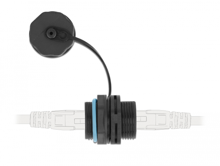 Kabelverbinder RJ45 Buchse zu RJ45 Buchse Cat.6A mit Verschlusskappe wasserfest, Delock® [86695]