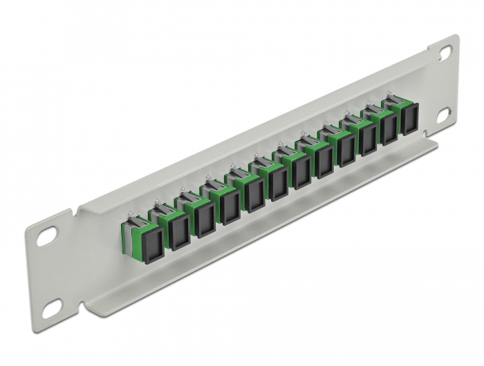 10" LWL Patchpanel 12 Port SC Simplex grün 1 HE grau, Delock® [66782]