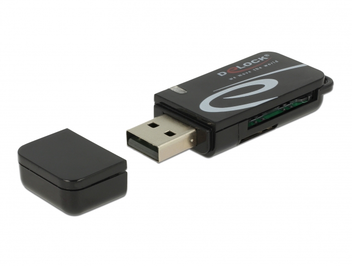 Mini USB 2.0 Card Reader mit SD und Micro SD Slot, Delock® [91602]