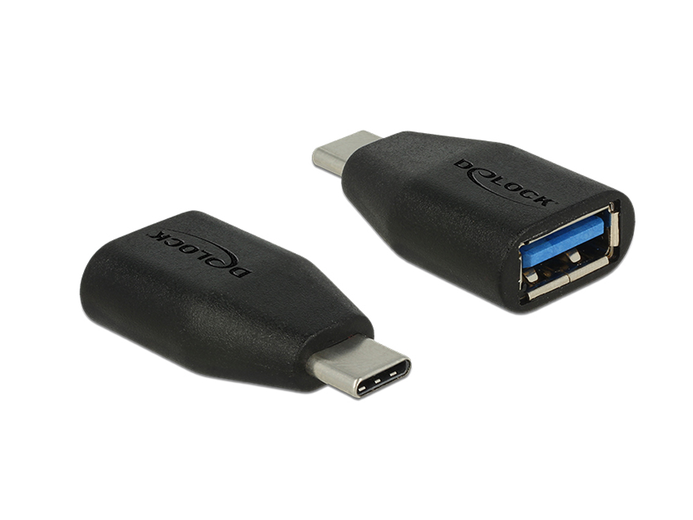 Adapter USB 3.1 Stecker C an USB 3.0 Buchse A, schwarz, Delock® [65519]