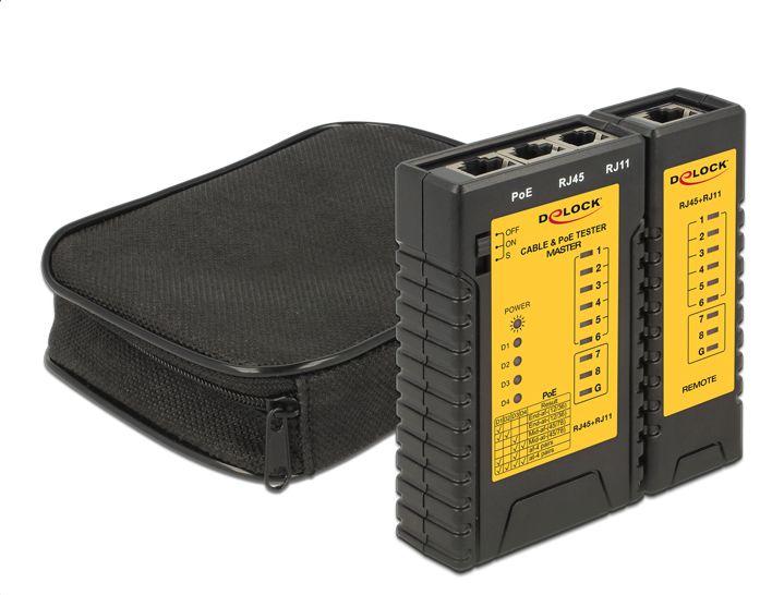 Kabeltester RJ45 / RJ12 / PoE, Delock® [86107]
