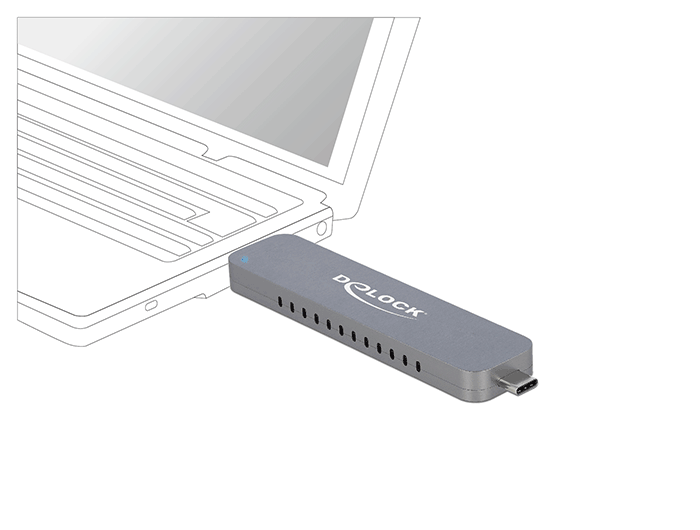 Externes Gehäuse für M.2 NVMe PCIe SSD mit USB Type-C™ und Typ-A Stecker, Delock® [42616]