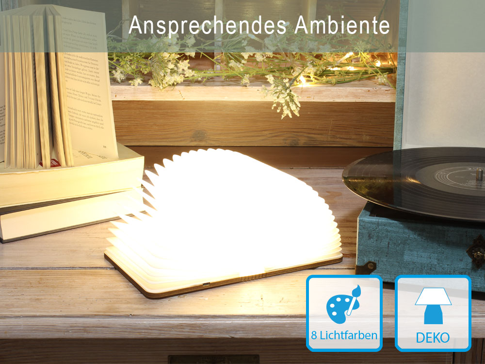 LED Lightbook [L] ahornfarben, 165 x 125 x 25 mm, Good Connections®