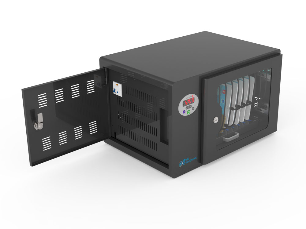 Good Connections® ANTARES T10S Tablet-Ladeschrank, UV-C Desinfektion, Sync-Funktion, schwarz