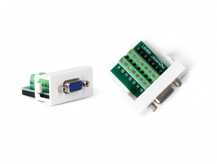 Easy 45 Modul VGA Buchse zu Terminalblock 22,5 x 45 mm, Delock® [81346]