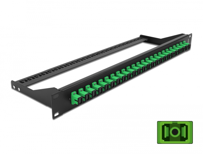 19" LWL Patchpanel 24 Port SC Simplex grün, Delock® [43381]