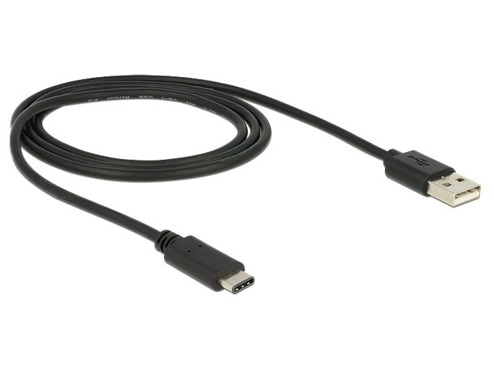 USB Kabel 2.0, USB-C™ Stecker an USB 2.0 A Stecker, schwarz, 1m, Delock® [83600]