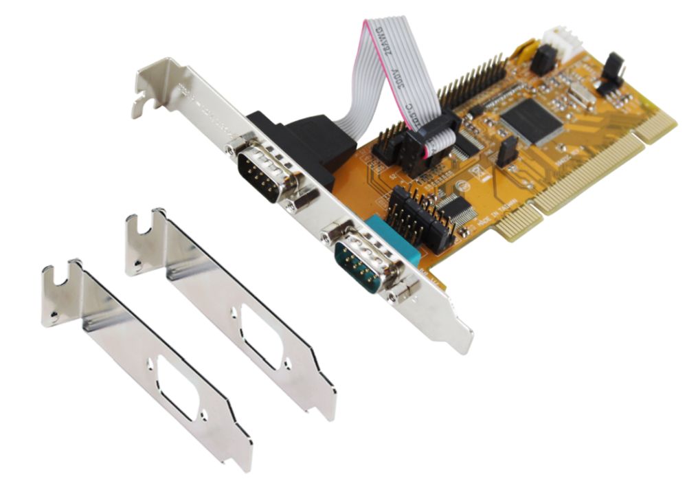 PCI 2S Seriell RS-232 Karte inkl. Low Profil Bügel (SystemBase Chip-Set), Exsys® [EX-43062]