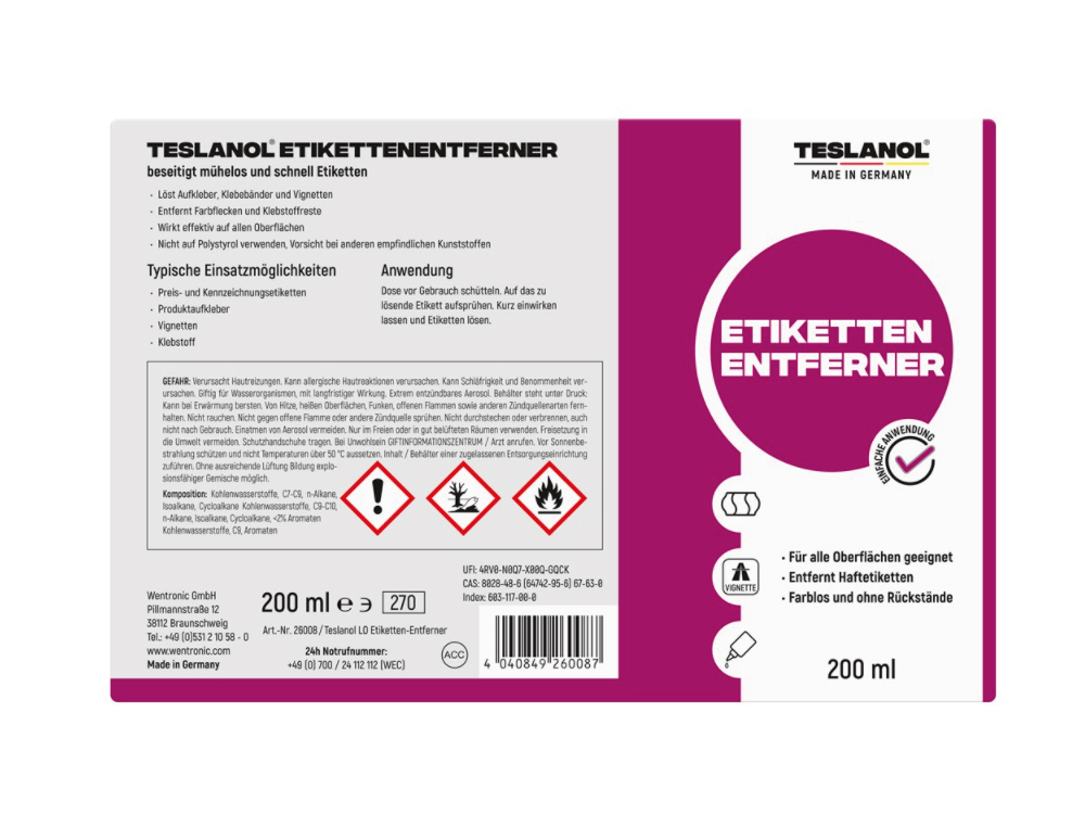 Teslanol® Etikettenentfernerspray, 200 ml