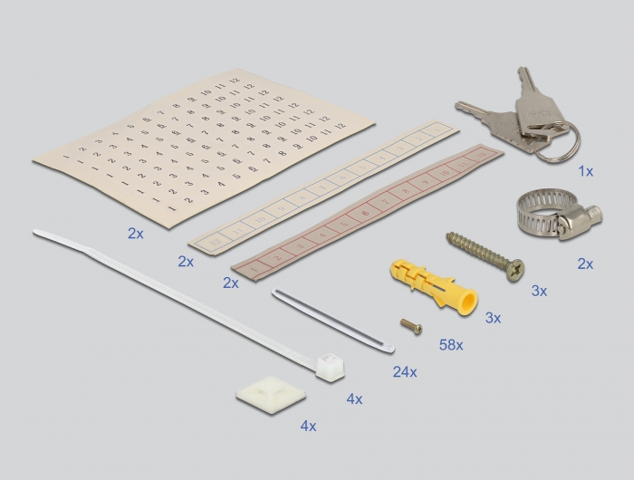LWL Wandverteiler mit Doppeltür grau, Delock® [86837]