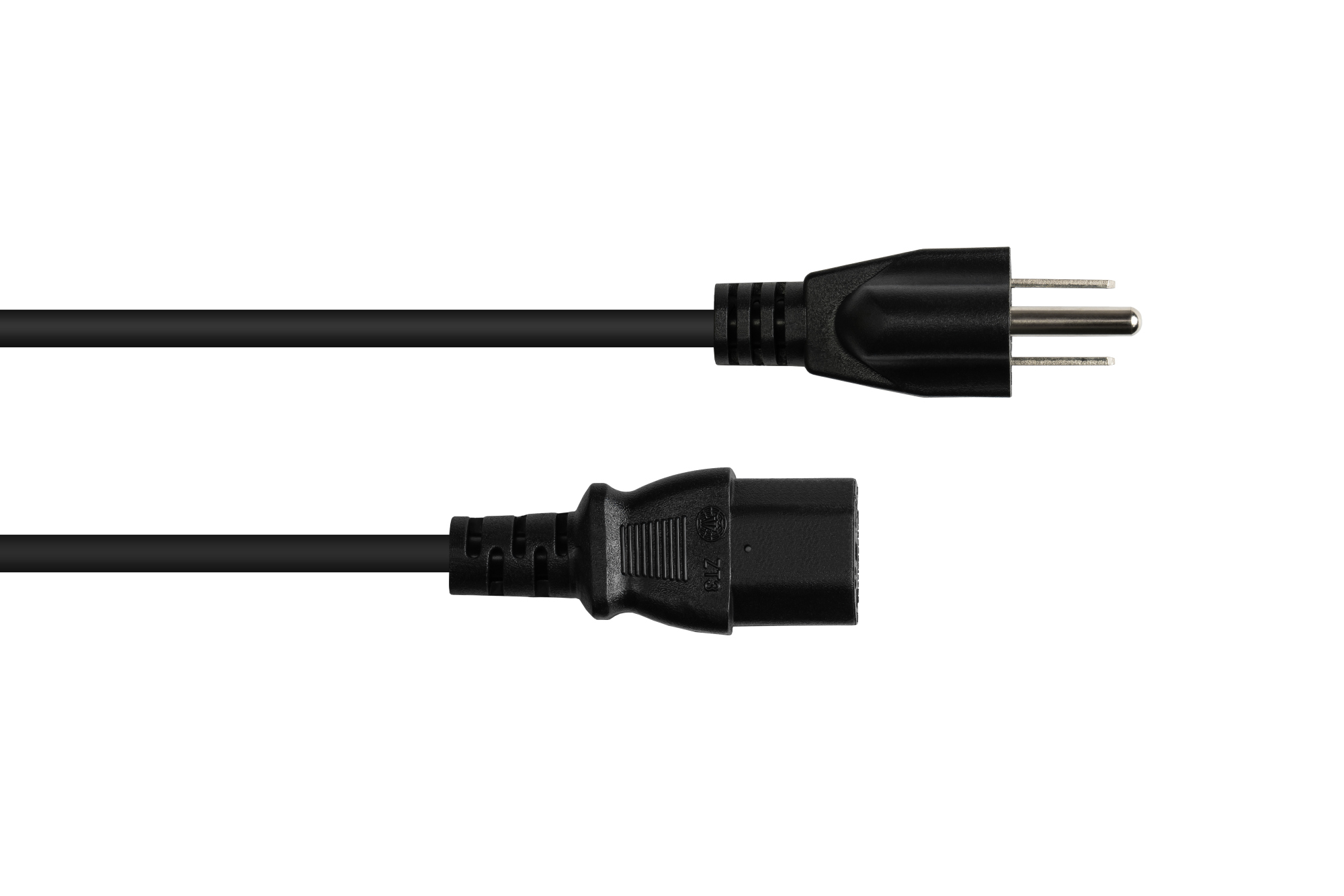 Netzkabel Amerika/USA Netz-Stecker Typ B (NEMA 5-15P) an C13 (gerade), UL, schwarz, AWG18, 1,8 m, Good Connections®