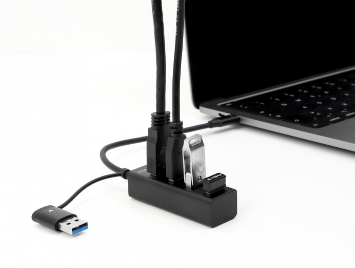 4 Port USB 3.2 Gen 1 Hub mit USB Type-C™ oder USB Typ-A Anschluss, Delock® [63828]