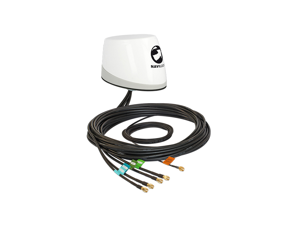 Antenne Multiband GNSS LTE WLAN MIMO RP-SMA 3,5 ~ 4 dBi omni, Navilock® [88989]