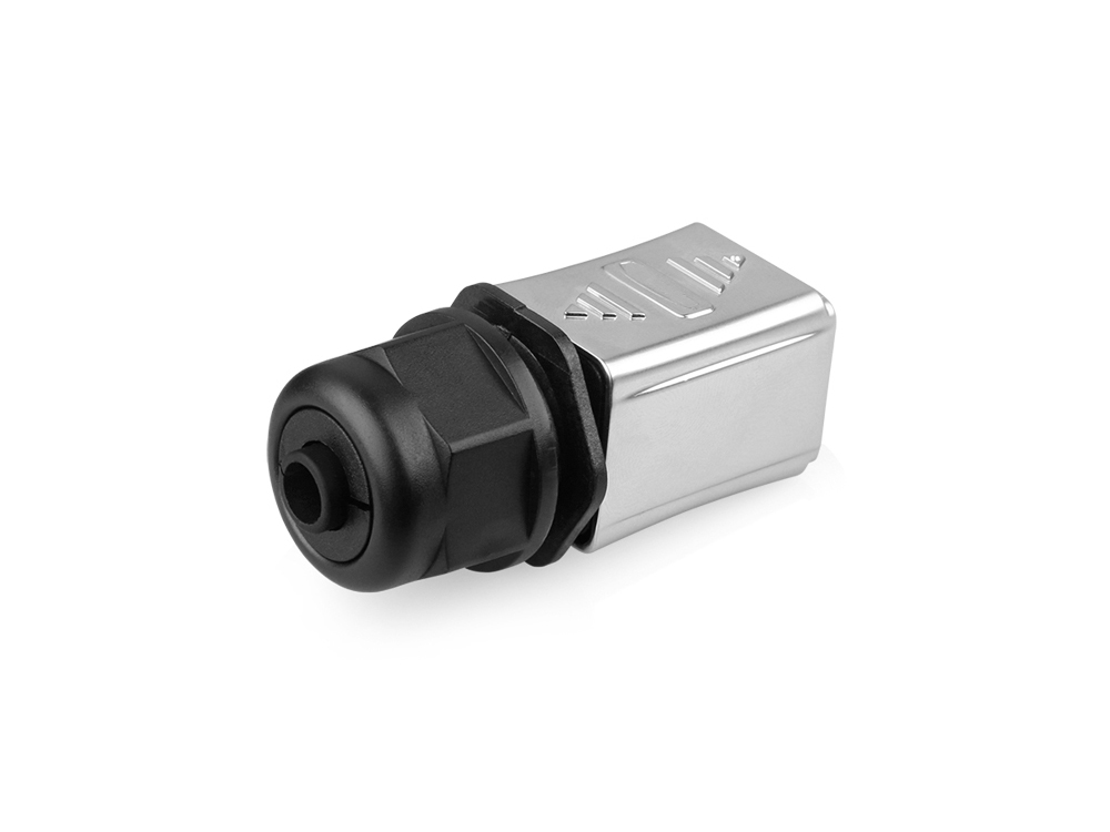 Industrie-Steckverbinder S6 - Unbestückter Stecker, Aussparung für RJ45 Stecker, Metall, Good Connections®