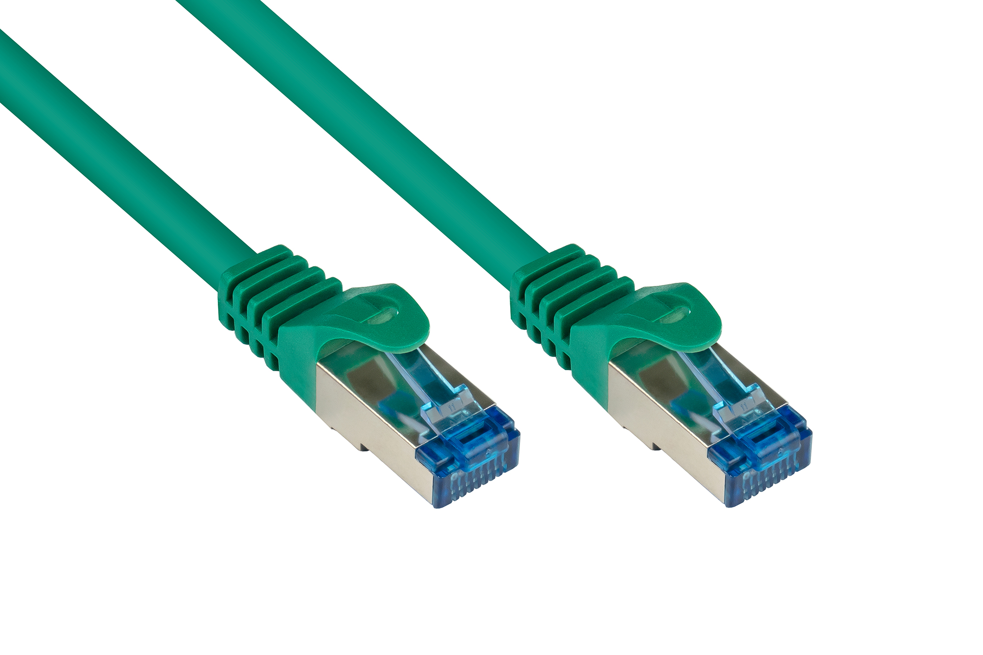 RNS® Patchkabel mit Rastnasenschutz, Cat. 6A, S/FTP, PiMF, halogenfrei, 500MHz, grün, 2m, Good Connections®