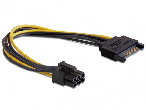 Kabel Power SATA 15 Pin an 6 Pin PCI Express, Delock® [82924]