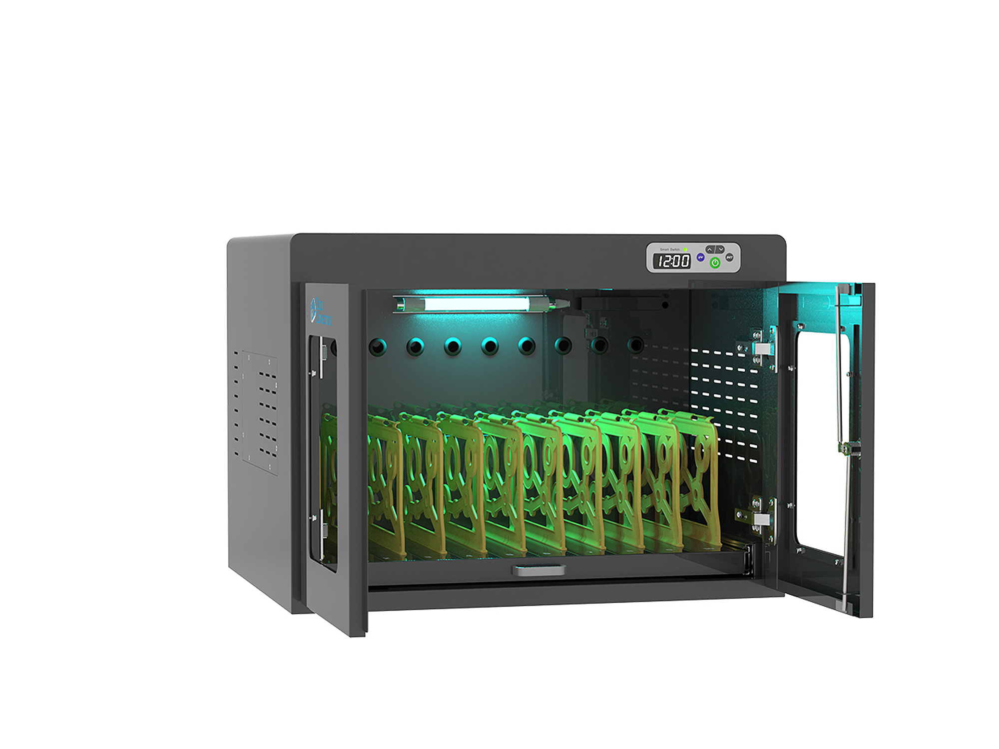 Good Connections® ANTARES N10E Notebook-Ladeschrank bis 15,6", UV-C Desinfektion, schwarz