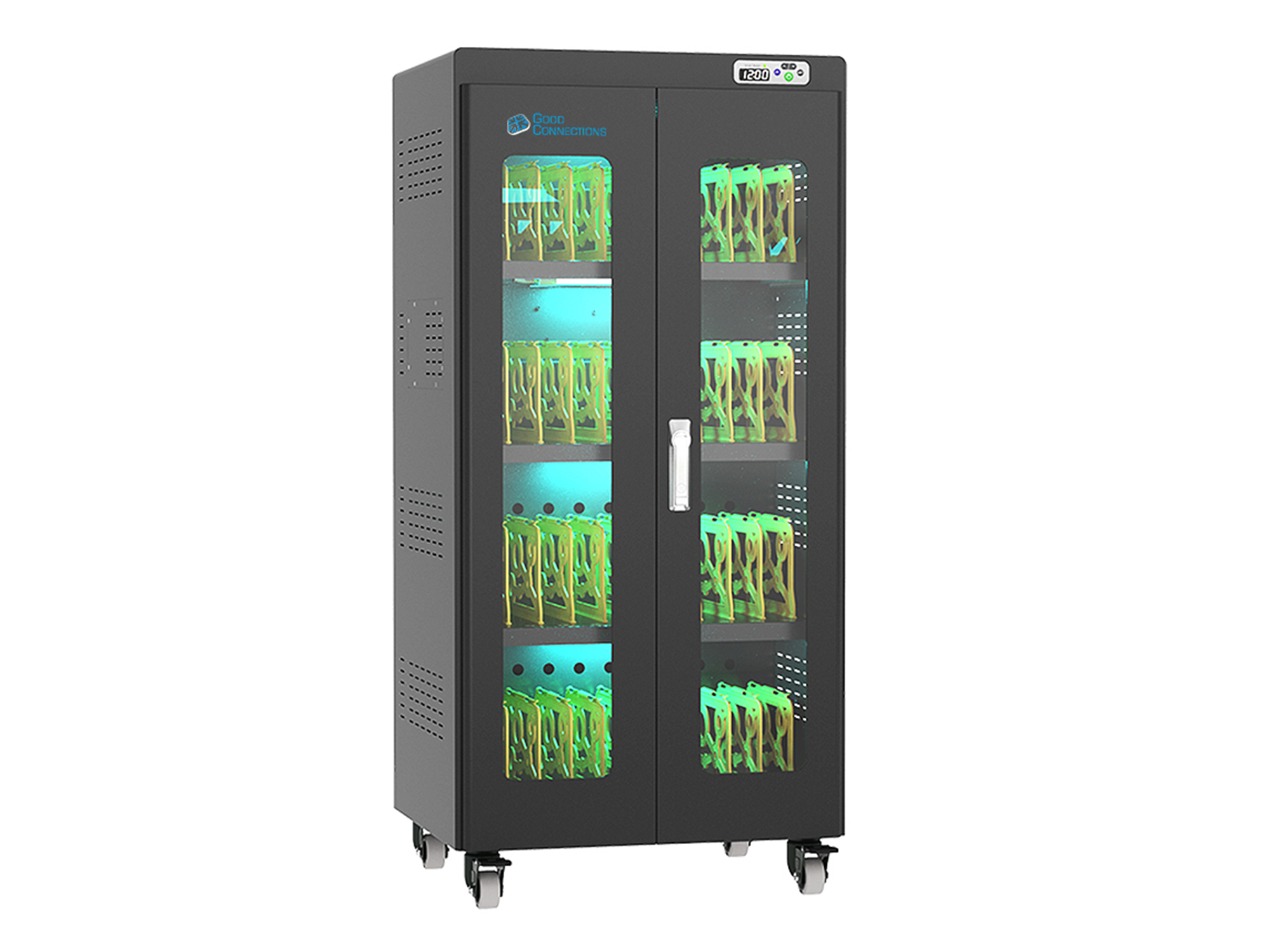 Good Connections® ANTARES N40 Notebook-Ladewagen bis 14", UV-C Desinfektion, Einschaltverzögerung, schwarz