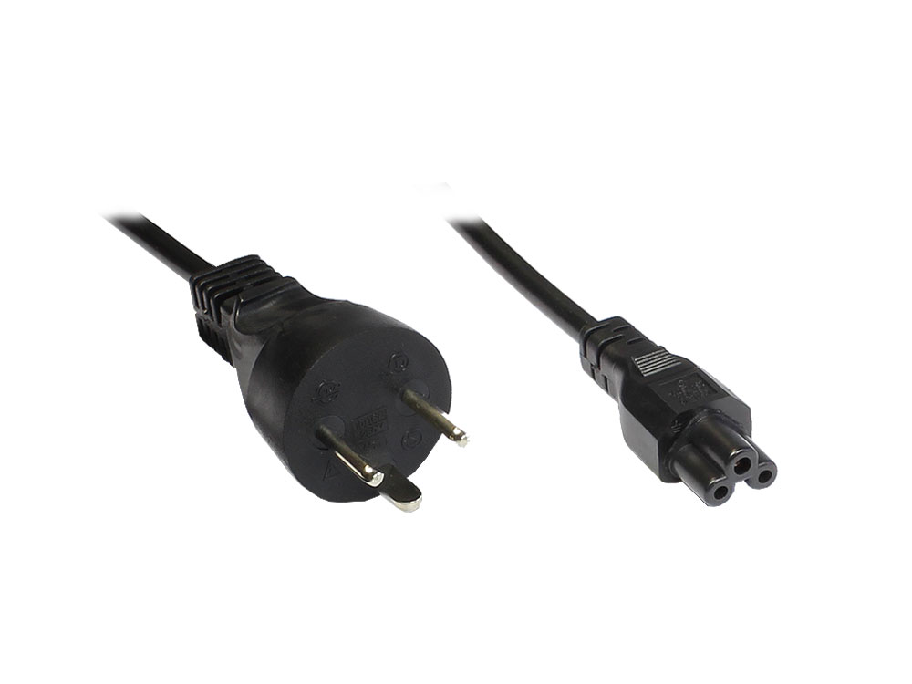 Netzkabel für NB Dänemark, Netzstecker an 3-pol Bu. 1,80m, Good Connections®