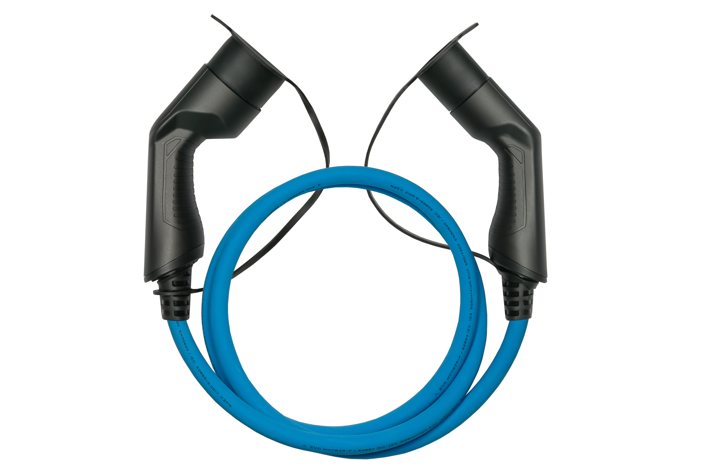 kabelmeister® Typ 2 Ladekabel für Elektro- und Hybridfahrzeuge, 3-phasig, 32 A, 22 kW, blau, 10m
