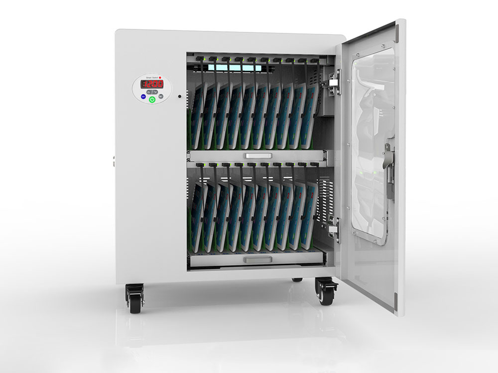 Good Connections® ANTARES T20 Tablet-Ladewagen, UV-C Desinfektion, grau