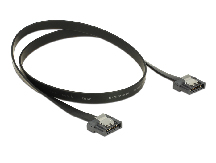 Kabel SATA FLEXI 6 Gb/s 50 cm schwarz Metall, Delock® [83841]