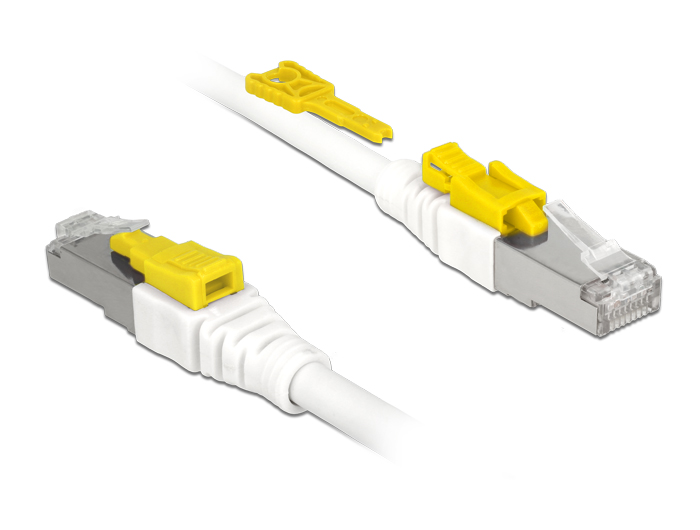 Kabel RJ45 Secure Cat.6A, weiß, 3 m, Delock® [85333]