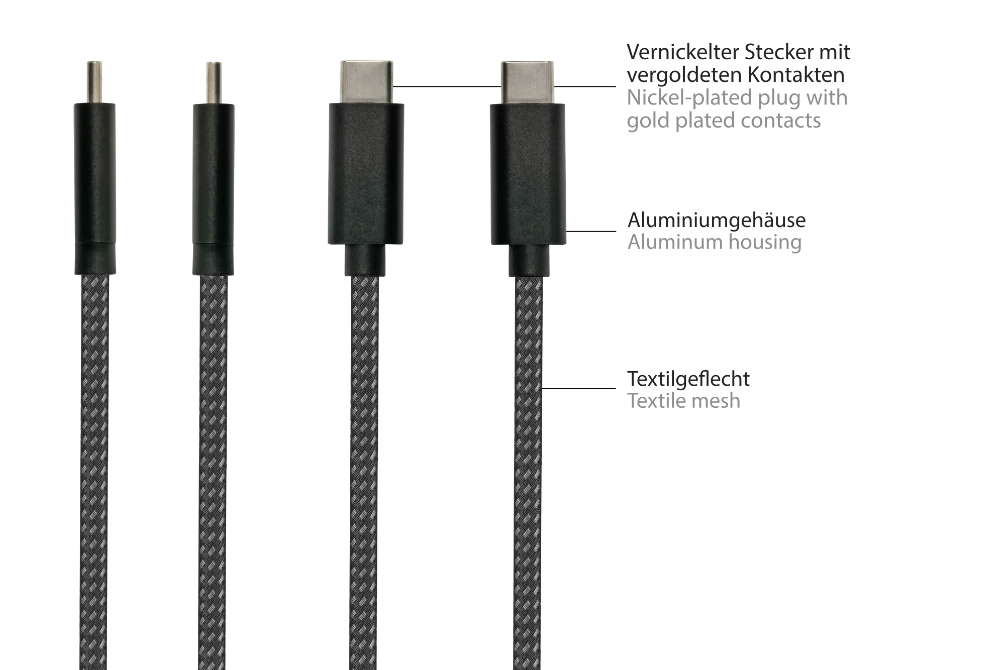 USB 2.0 Lade- und Datenkabel für iPhone/iPad/iPod, USB-C™ Stecker an Lightning™ Stecker, MFI zertifiziert, 18W, schwarz, 0,5m, Good Connections®