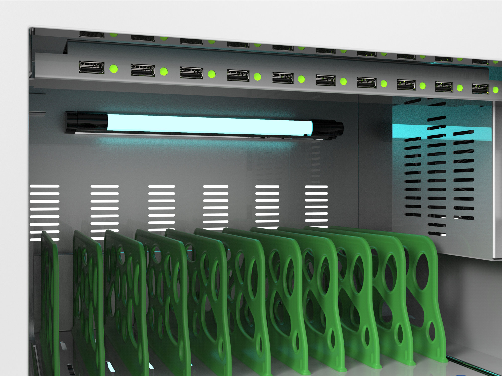 Good Connections® ANTARES T20S Tablet-Ladewagen, UV-C Desinfektion, Sync-Funktion, grau