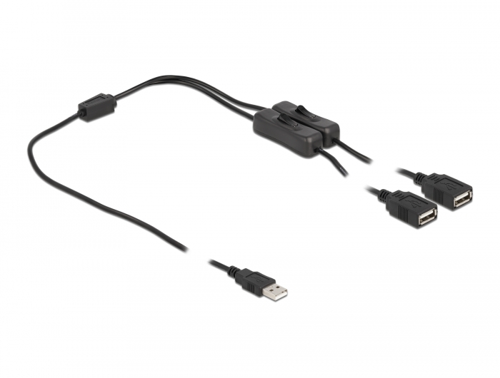 Kabel USB Typ-A Stecker zu 2 x USB Typ-A Buchse mit Schalter 1 m, Delock® [86803]
