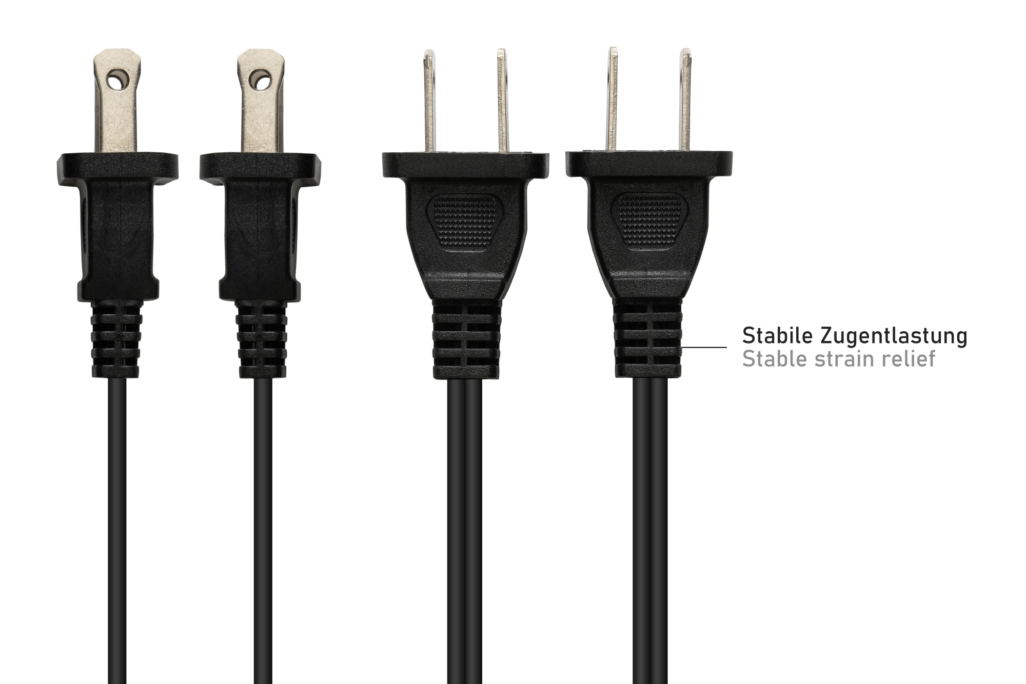 kabelmeister® Netzkabel Amerika/USA Typ A (NEMA 1-15P) an C7/Euro 8 Buchse (gerade), UL, schwarz, AWG18, 3 m