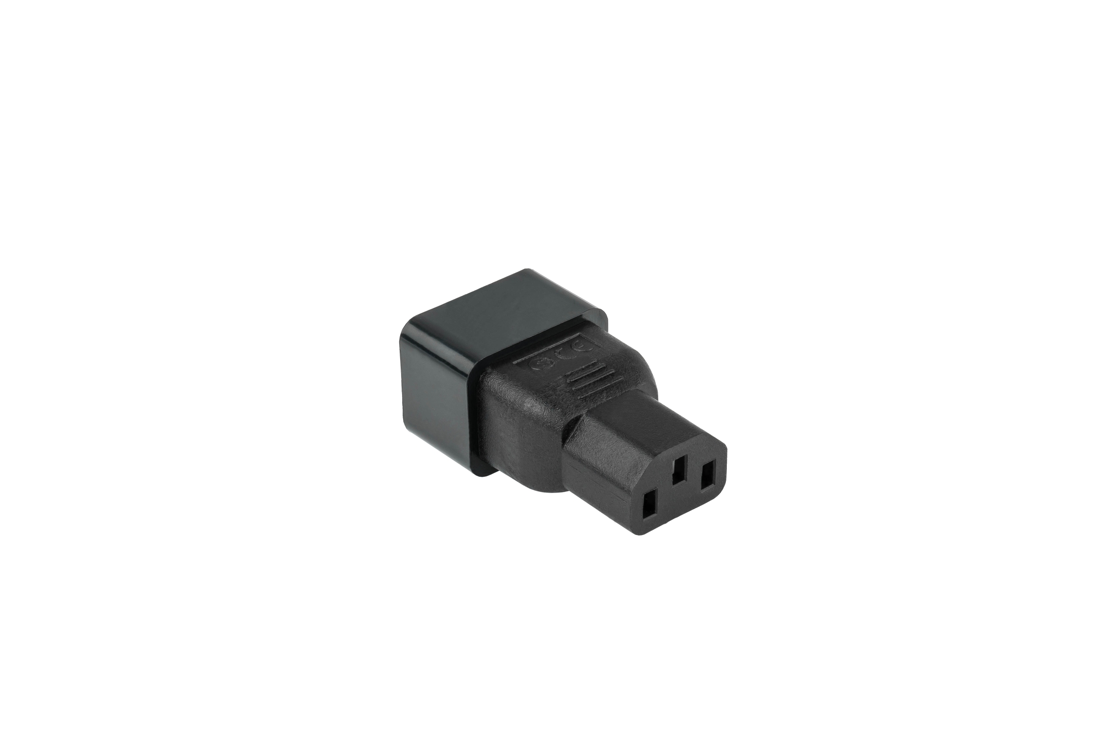 kabelmeister® Stromadapter Kaltgeräte-Stecker C20 (gerade) an Kaltgeräte-Buchse C13 (gerade), schwarz