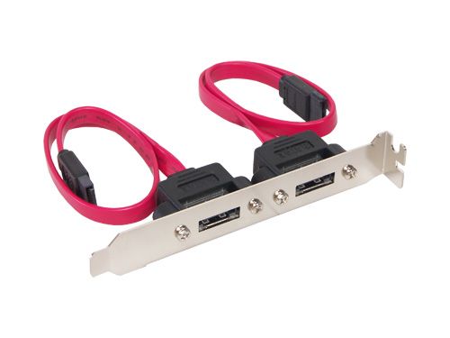 S-ATA zu eSATA Slotblech 2-fach inkl. Anschlusskabel 50cm, Good Connections®