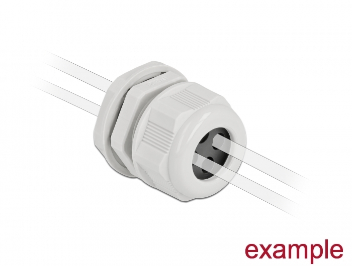 Kabelverschraubung PG21 für Rundkabel mit vier Kabeleinführungen grau 2 Stück, Delock® [60382]