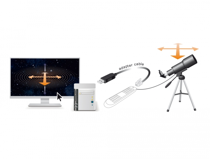 Adapterkabel USB Typ-A zu Seriell RS-232 RJ9/RJ10 mit ESD Schutz Celestron NexStar 2 m, Delock® [66734]