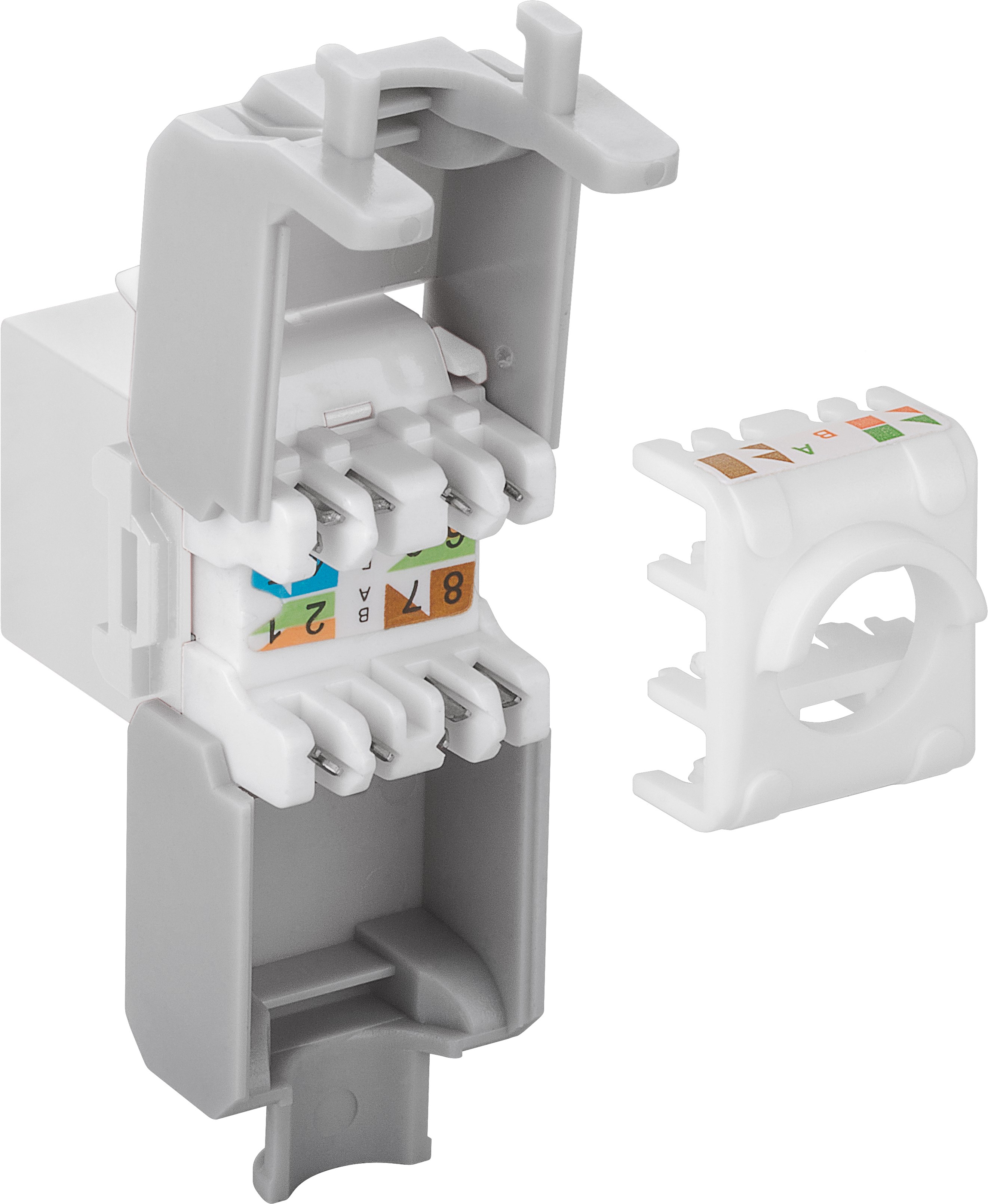KeyStone RJ45 Jack, Cat. 6a, ungeschirmt, 500MHz, weiß