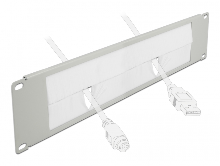 19" Kabelmanagement Bürstenleiste 2 HE grau, Delock® [66536]