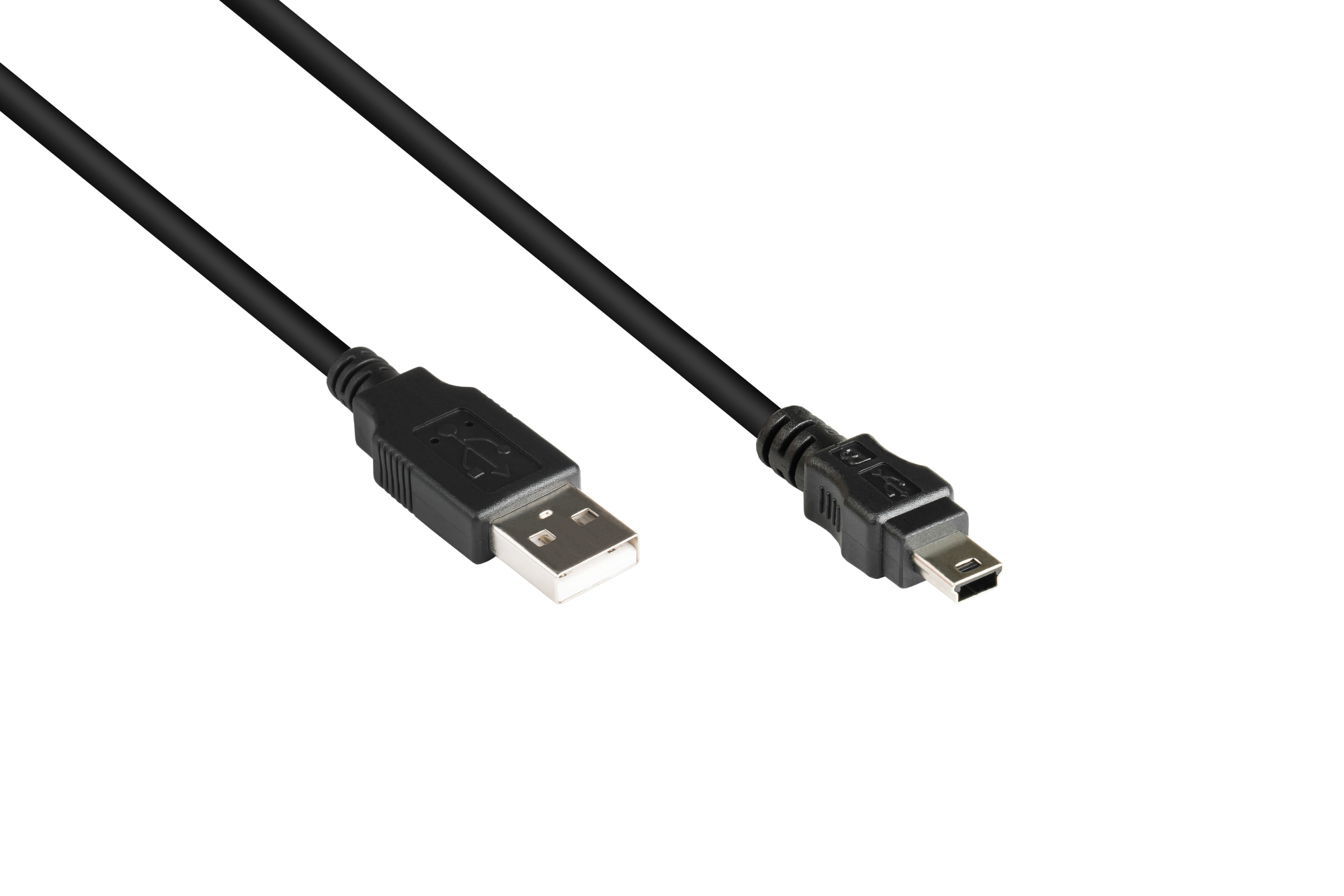Anschlusskabel USB 2.0 Stecker A an Stecker Mini B 5-pin, schwarz, 1,8m, Good Connections®