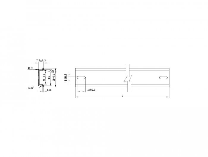 Hutschiene 35 x 7,5 mm (50 cm) Aluminium, Delock® [66174]