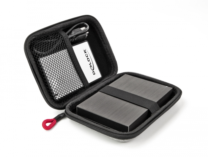 Schutztasche für 2.5" SSDs, externe Gehäuse oder Festplatten bis 12 x 8 x 2 cm, Delock® [18422]