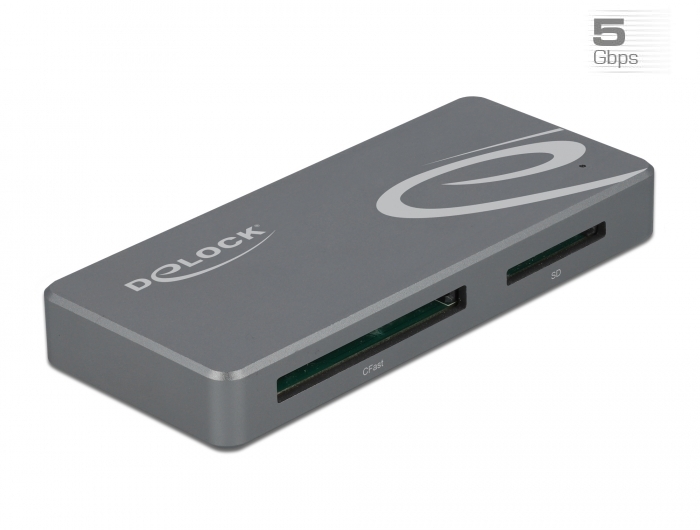 USB Type-C™ Card Reader für CFast und SD Speicherkarten + USB Hub mit Typ-A und USB Type-C™ Port , Delock® [91754]