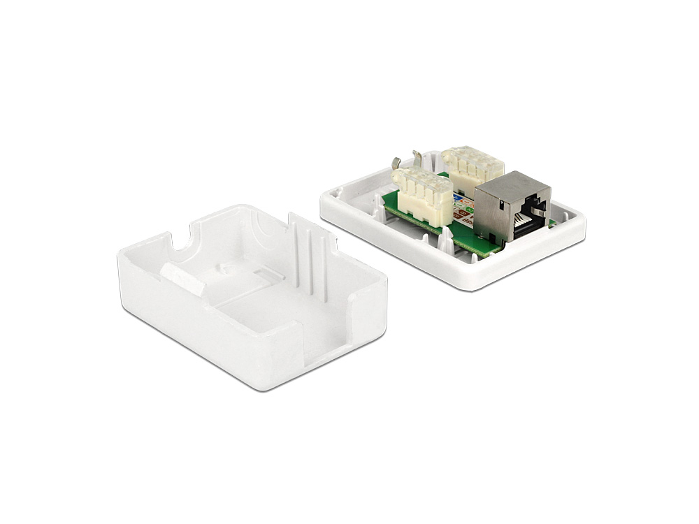 Netzwerk Anschlussdose 1 Port Cat.6, geschirmt, weiß, Delock® [86169]