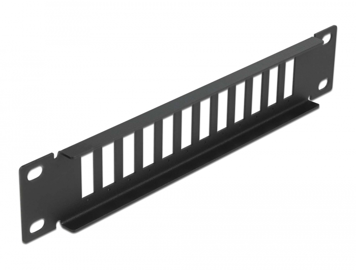 10" LWL Patchpanel 12 Port für SC Duplex / LC Quad 1 HE schwarz, Delock® [66802]