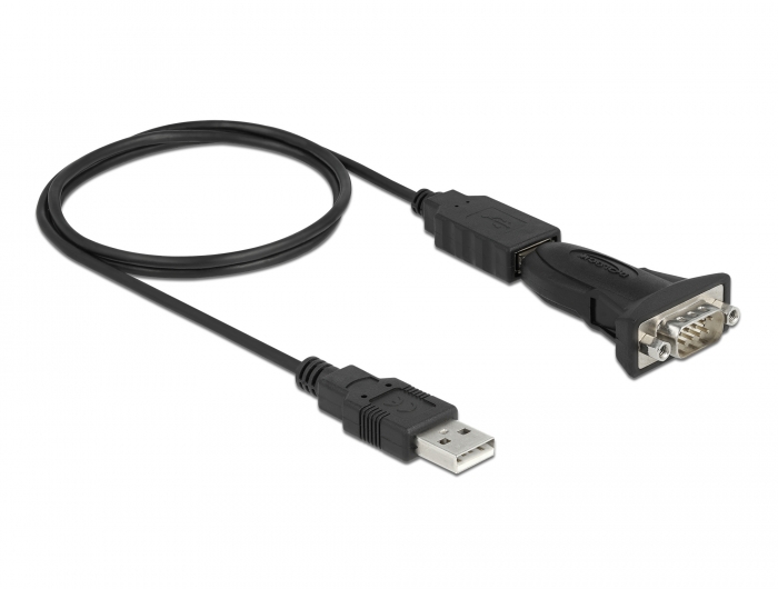 Adapter USB 2.0 Typ-A zu 1 x Seriell RS-232 D-Sub 9 Pin Stecker mit Muttern, Delock® [61506]
