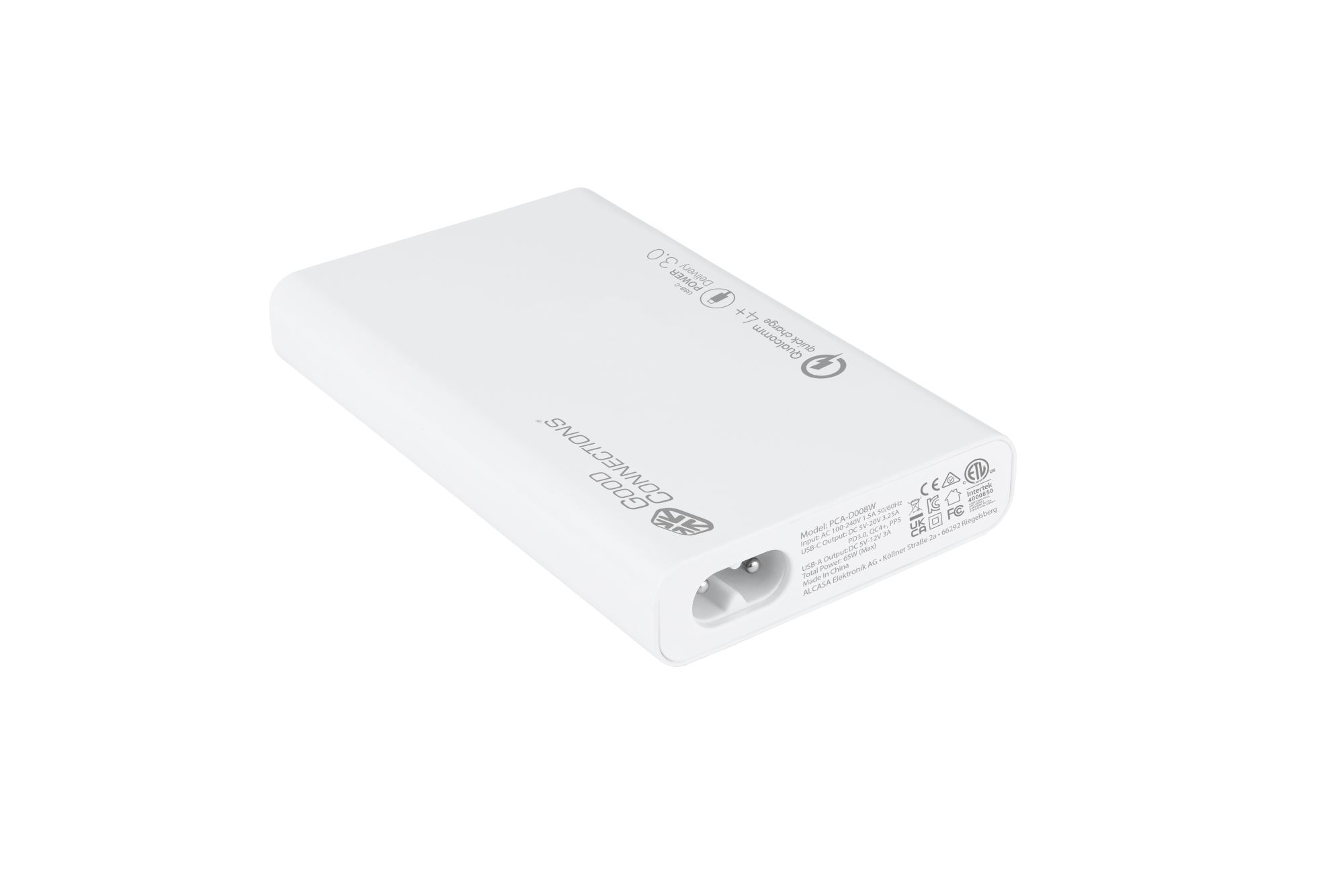 USB-Desktop-Schnellladestation 65W, 3-Port (2x USB-C™, 1x USB-A), weiß